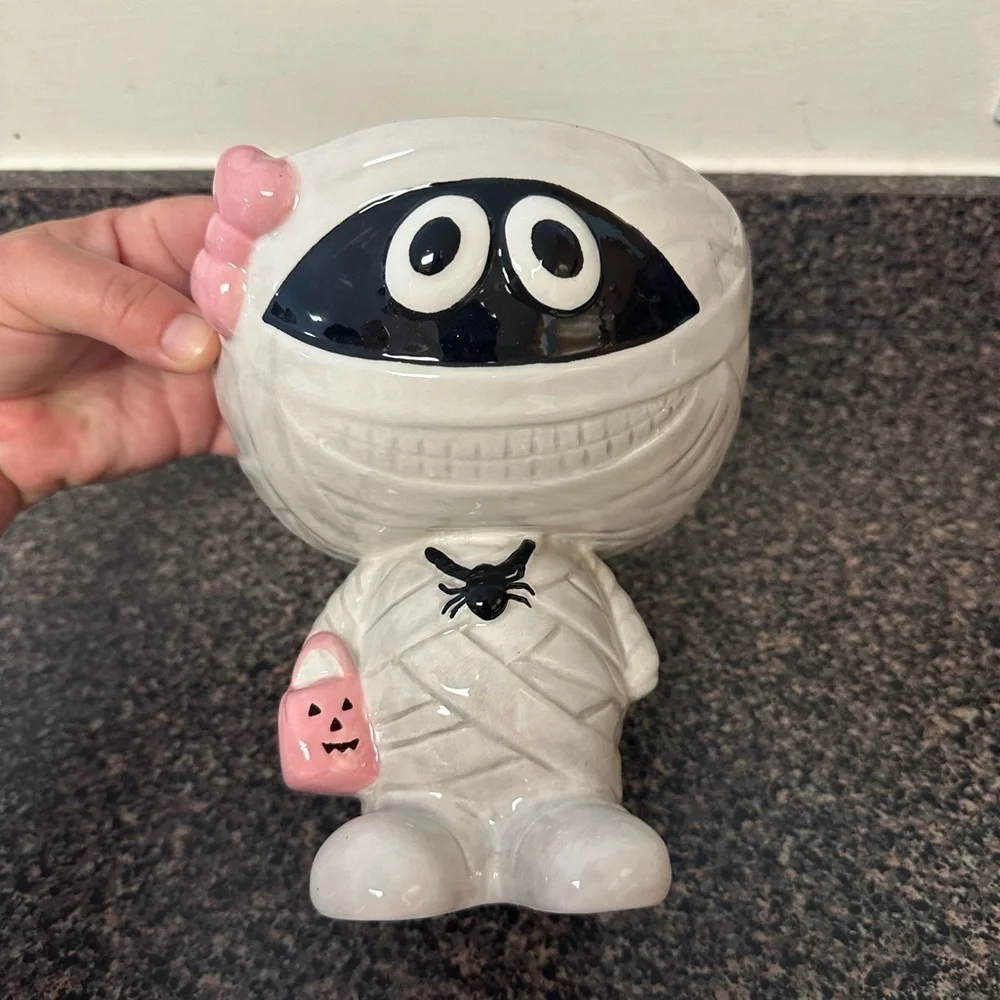 Mummy Girl Halloween Pink Candy Dish Decor